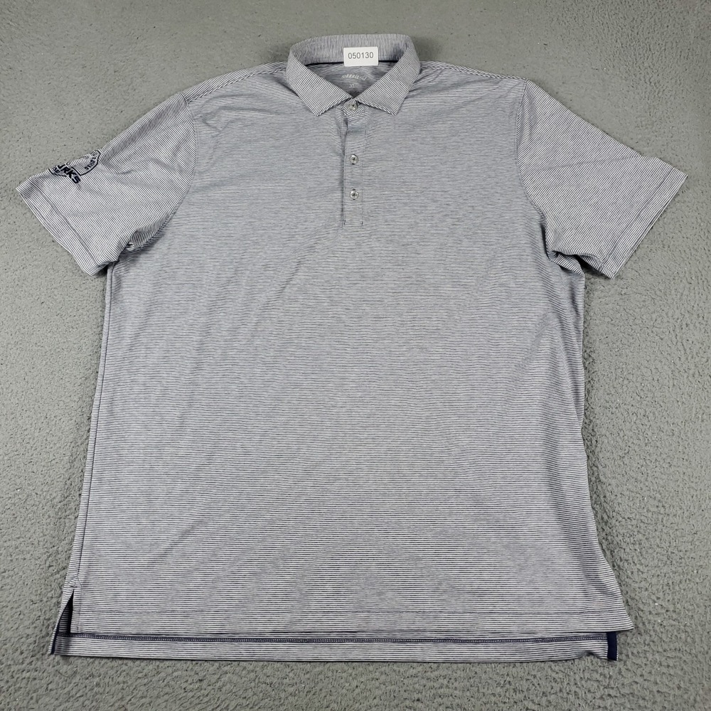 Johnnie O Polo Shirt Mens XL Blue Striped Casual Short Sleeve *